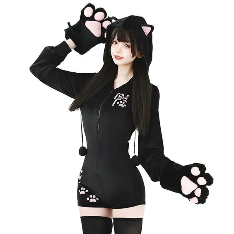 Anime Cosplay One Piece - Anime schattige kat pluche bodysuit met