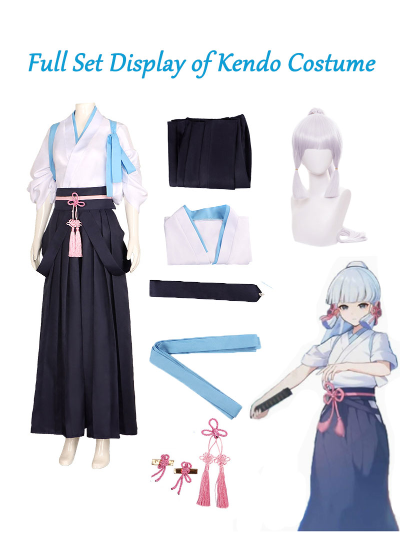 Anime Cosplay Kimono - Kamisato Ayaka Cosplay Kimono Anime Kostuum