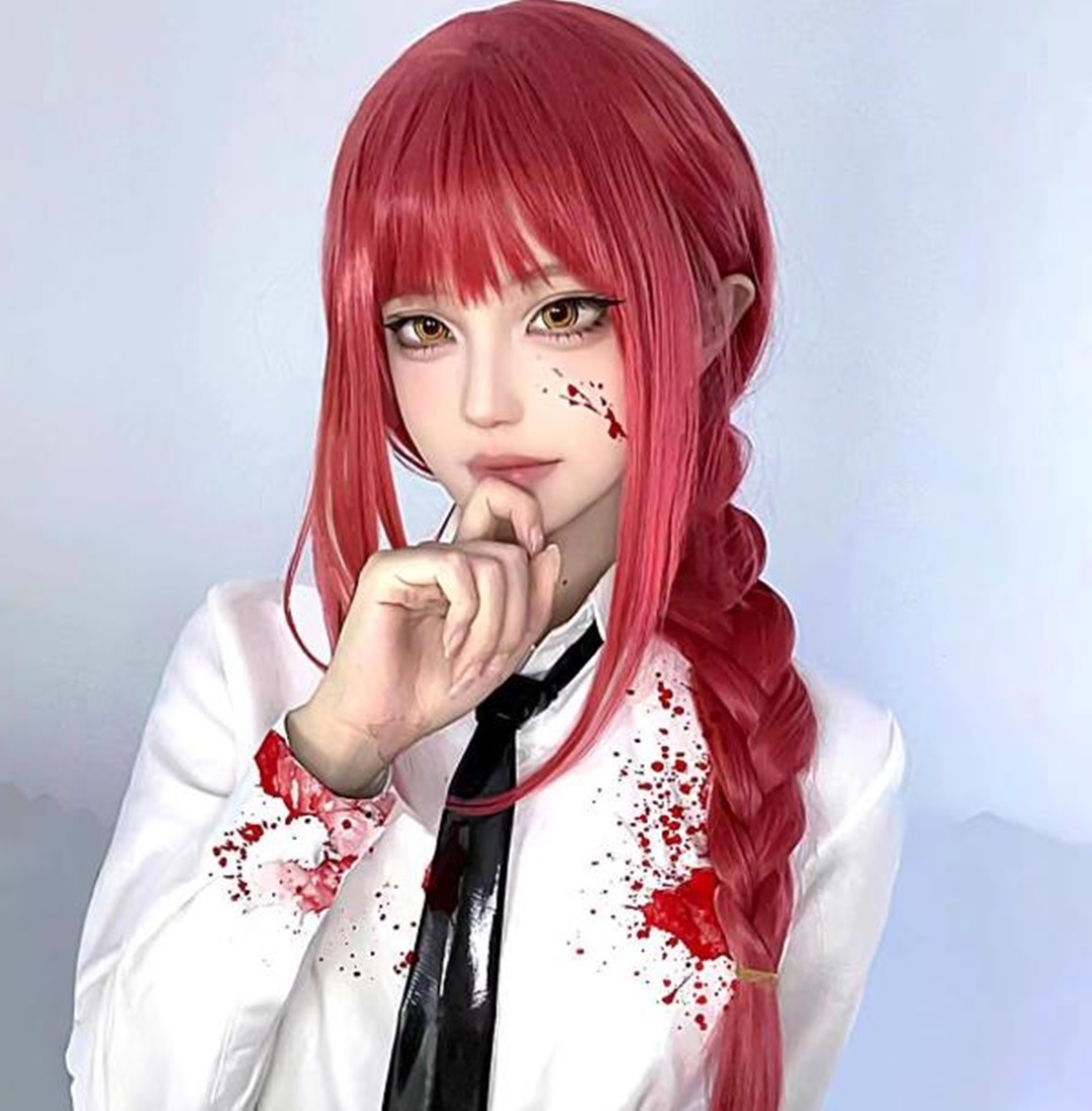 Anime Cosplay Makima - Makima Pruik Cosplay Vrouwen Anime feestpruik