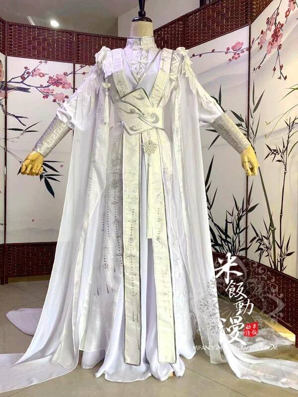 Queen Anime Cosplay - Hanfu Witte Chinese Mannen Jurk Stijl