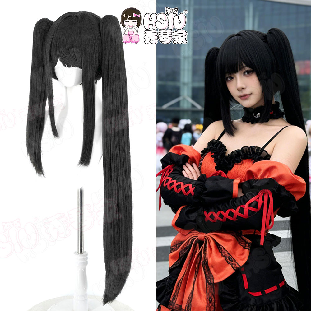 Anime Cosplay Long Black Hair - Date A Live Tokisaki Kurumi Cosplaypruik