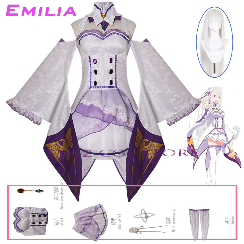 Emilia Cosplay Anime Re Zero K - Anime Cosplay Dress For Women recensie en prijs