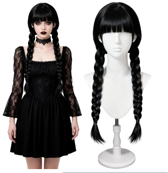 Lange gotische cosplay pruiken - Anime Cosplay Long Black Hair recensie en prijs