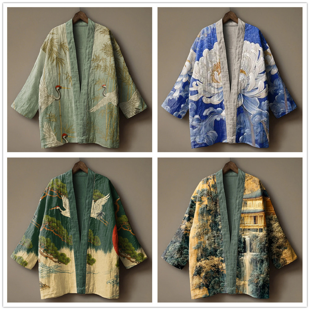 Japanse kraanvogelprint kimono - Demon Slayer Haori recensie en prijs