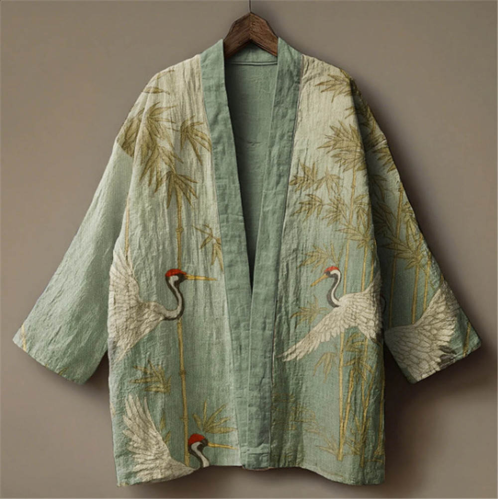 Japanse kraanvogelprint kimono - Demon Slayer Haori recensie en prijs